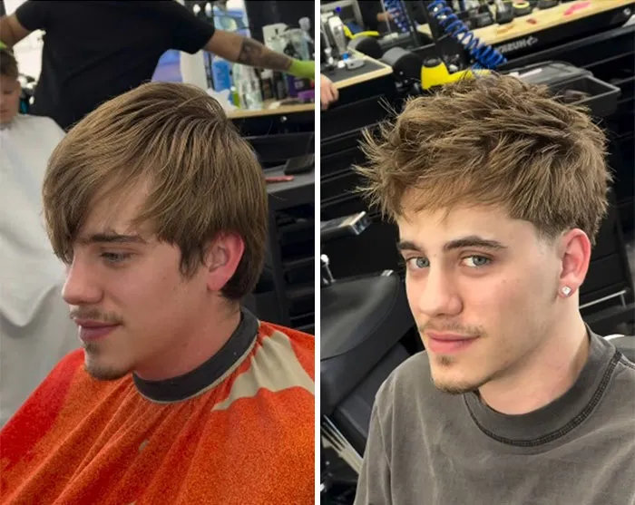 This Barber Shared Before-And-After Photos Of Clients That Prove A Haircut Can Change Everything (26 Pics)