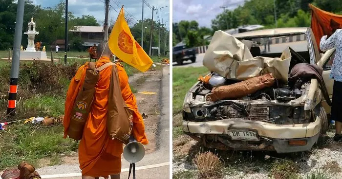 8 Buddhist Monks Lose Their Lives And Dozens More Are Injured After 11YO Boy Rams Them With Dad's Pickup Truck