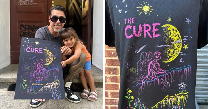 DotsToLines Turned His Three-Year-Old's Chalk Drawing Into The Cure's Berlin Poster And A Fundraiser For Charity