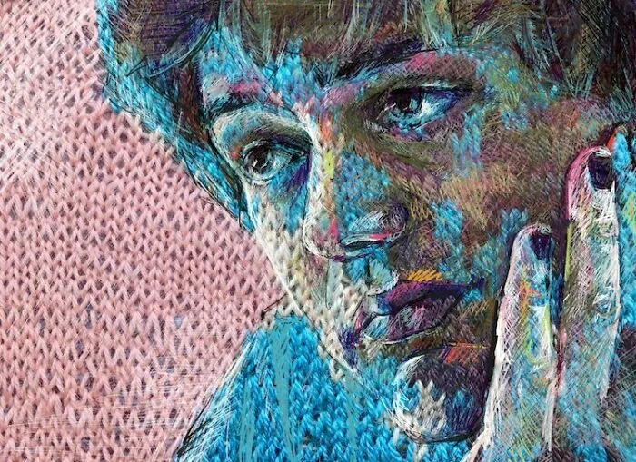 Artist Combines Vintage Knitting Machines And Digital Art To Create Stunning Portraits (33 Pics)