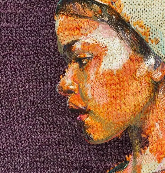 Artist Combines Vintage Knitting Machines And Digital Art To Create Stunning Portraits (33 Pics)