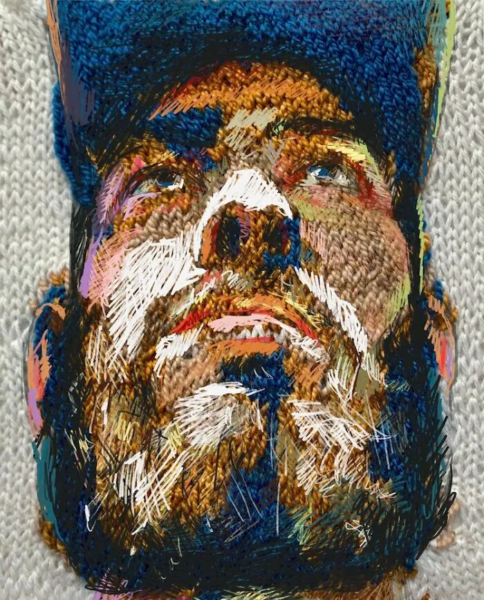 Artist Combines Vintage Knitting Machines And Digital Art To Create Stunning Portraits (33 Pics)