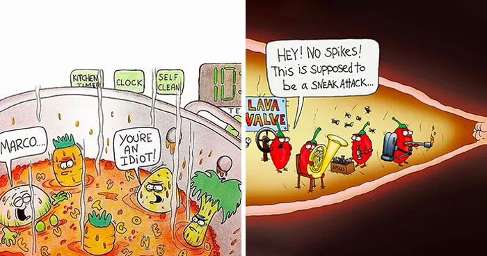 43 Funny And Slightly Naughty Comics Featuring Food And Objects, Illustrated By This Artist (New Pics)