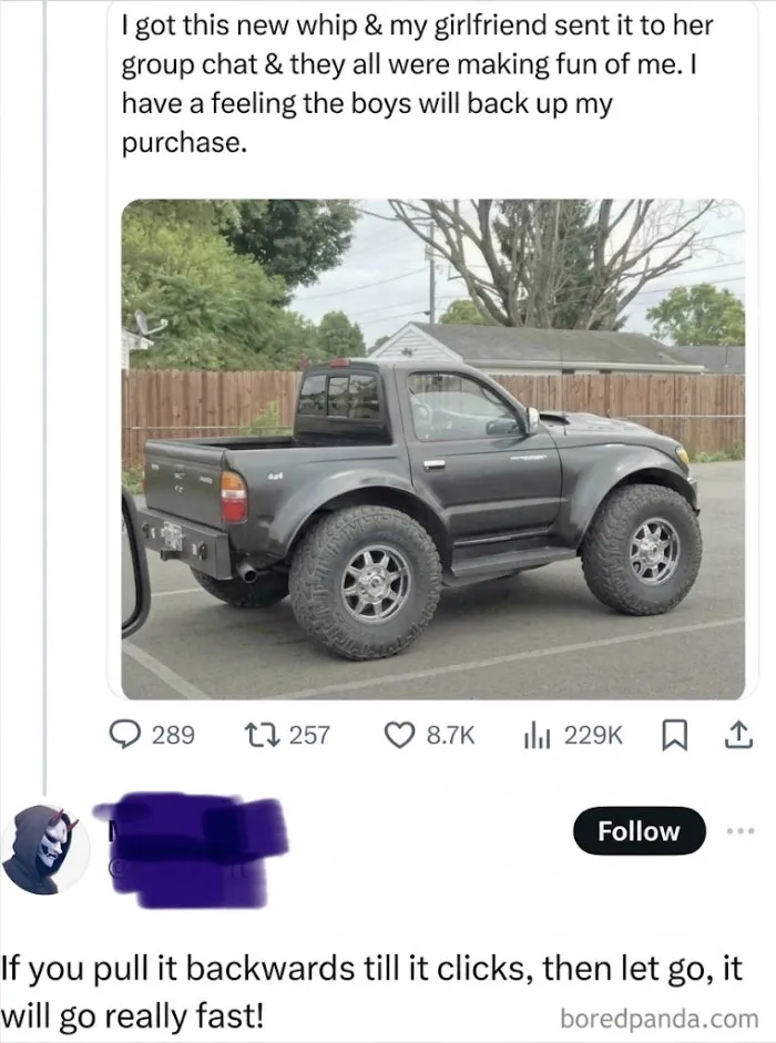 He Wanted Someone To Backup His Purchase