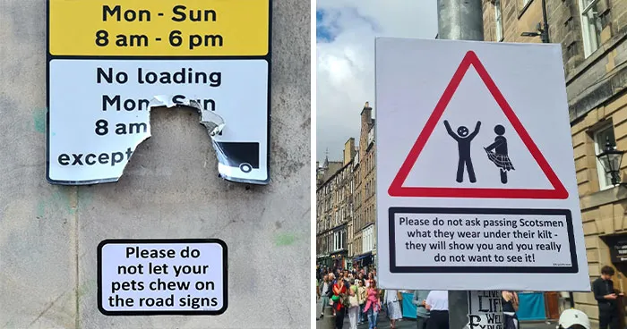 “A Sign Of Humour” Installs Ridiculous Warnings In Very Real Public Places (37 Pics)