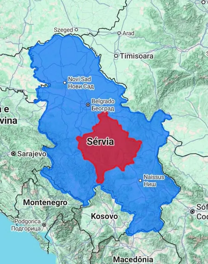 A brilliant map comparing the size of Serbia to Kosovo, highlighting geography differences.