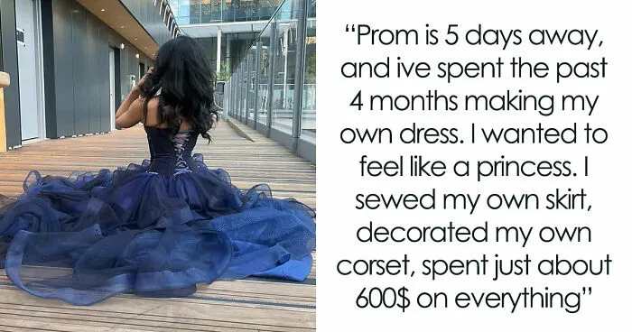 Teen Puts Her Entire Heart Into Making Her Prom Dress On Her Own, Toxic Mom Mocks Her Mercilessly