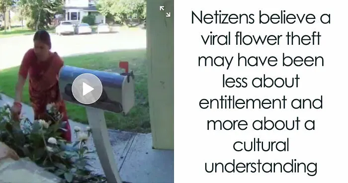 Neighbor Treats Guy’s Garden Like A Free Flower Farm, Gets A Starring Role On His Doorbell Camera