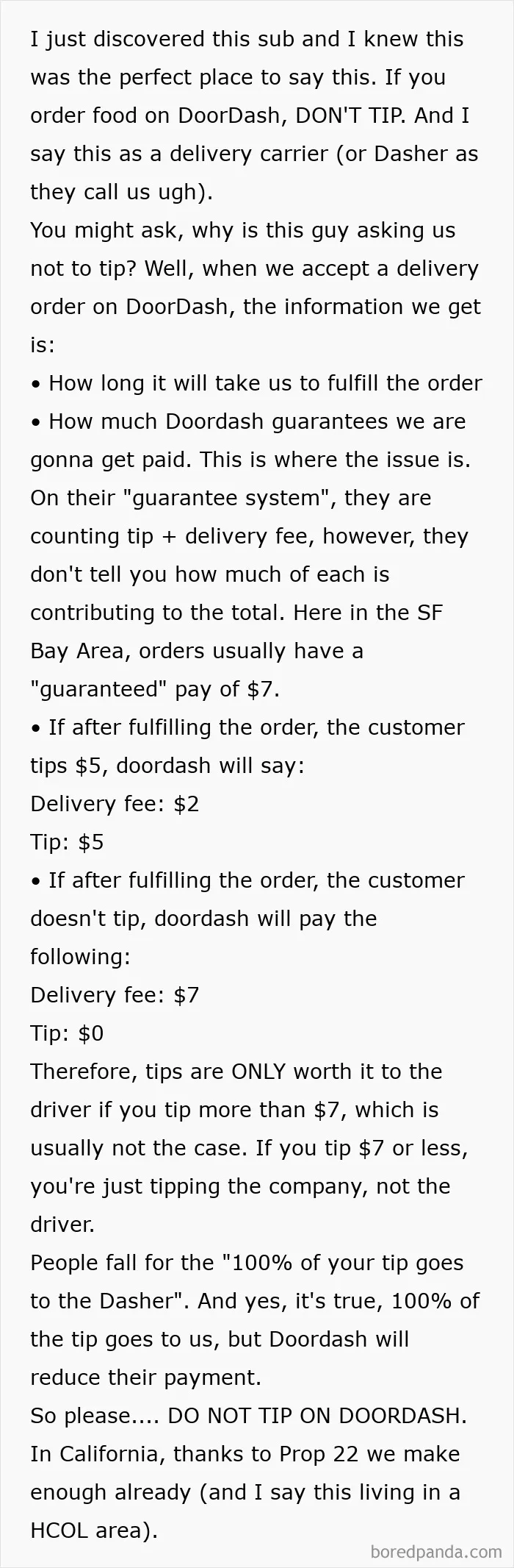 As A Doordash Driver - Please Don't Tip
