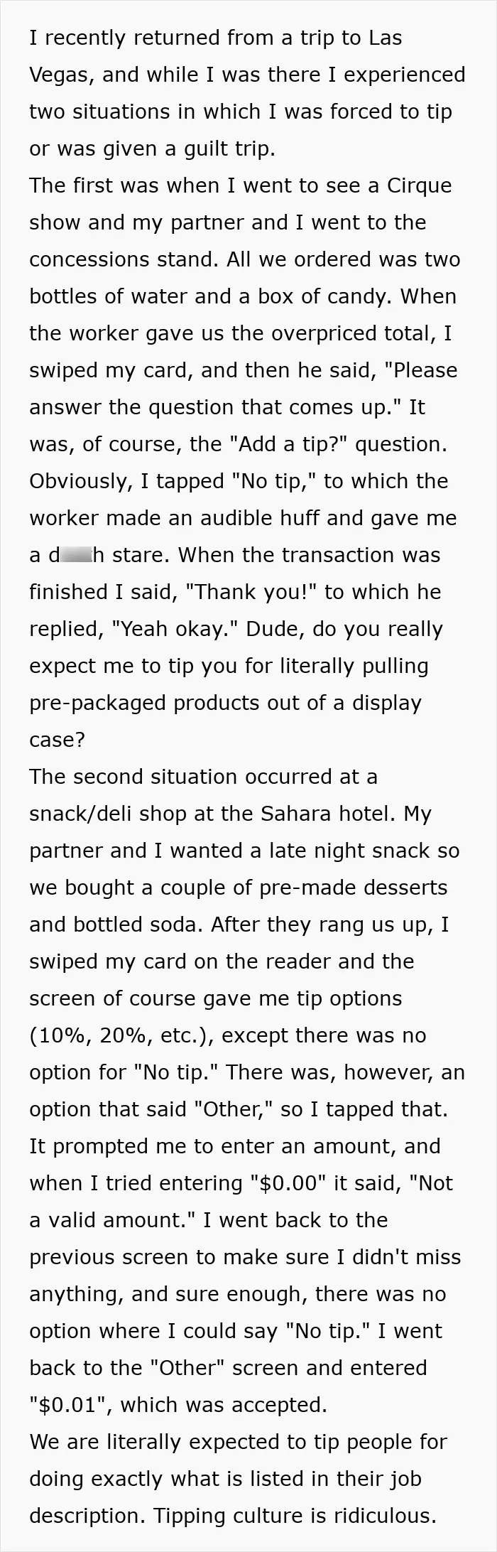 Forced Tipping In Vegas