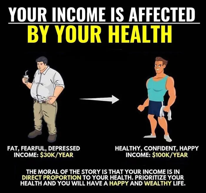 Worst pieces of advice comparing health and income, suggesting better health leads to higher income.