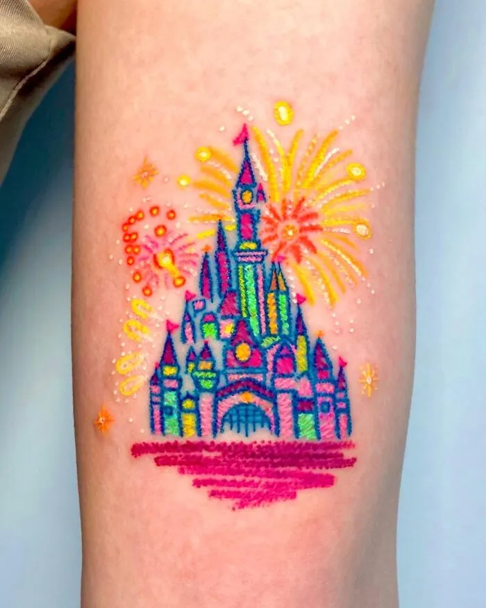 30 Tattoos By This Artist That Look Like They Were Scribbled With Pastel Crayons