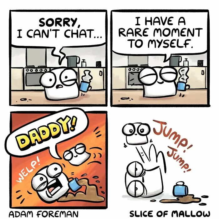 42 New Adorable Comics By Adam Foreman About A Marshmallow Dealing With The Ups And Downs Of Life