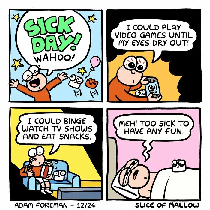 42 New Adorable Comics By Adam Foreman About A Marshmallow Dealing With The Ups And Downs Of Life