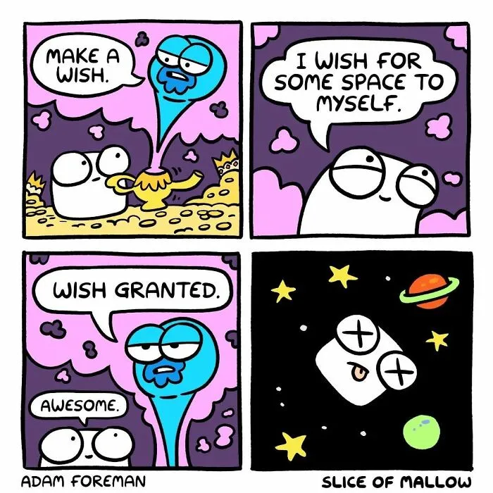 42 New Adorable Comics By Adam Foreman About A Marshmallow Dealing With The Ups And Downs Of Life