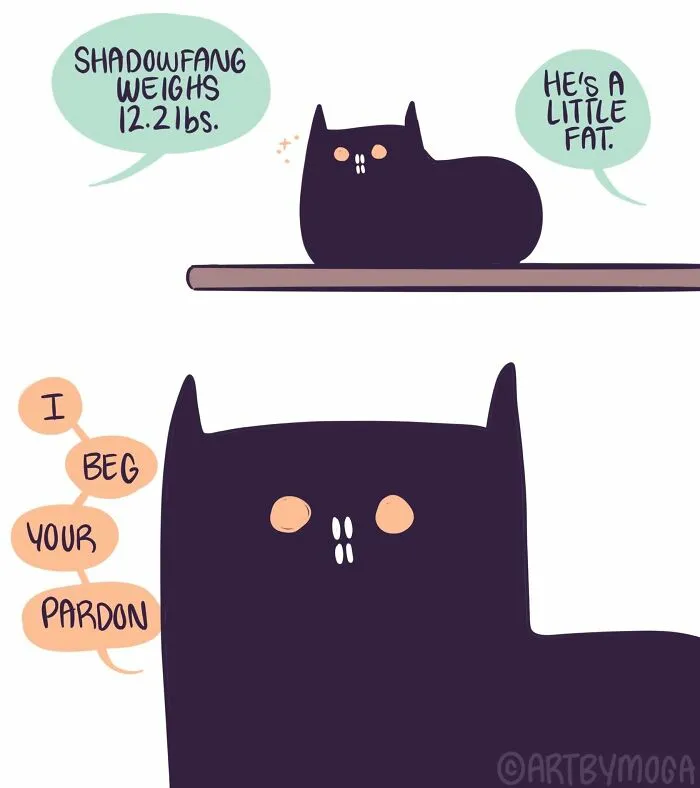 Meet Shadowfang, The Dramatic Black Cat That Inspired Med Adams’ 28 Relatable Comics