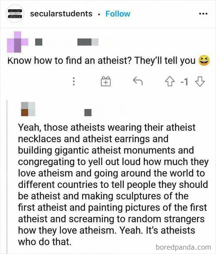 Yeah, Atheists Are Definitely Known For That