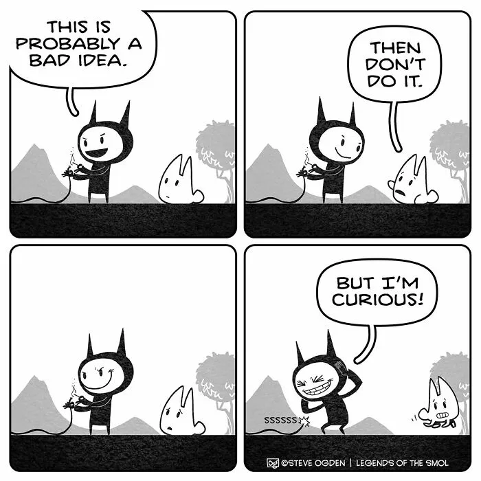 25 Cute Comics By Steve Ogden About A Tiny Character With A Huge Amount Of Confidence