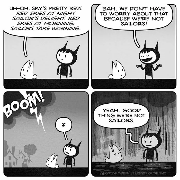 25 Cute Comics By Steve Ogden About A Tiny Character With A Huge Amount Of Confidence
