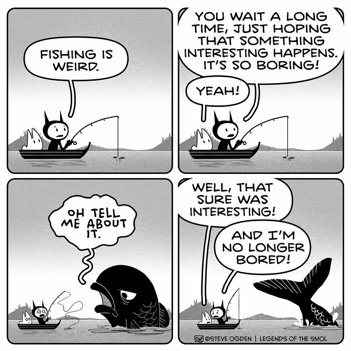 25 Cute Comics By Steve Ogden About A Tiny Character With A Huge Amount Of Confidence