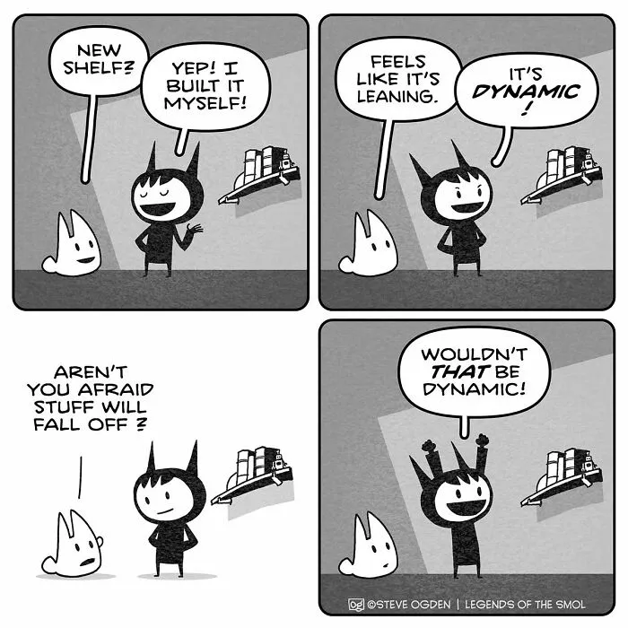 25 Cute Comics By Steve Ogden About A Tiny Character With A Huge Amount Of Confidence