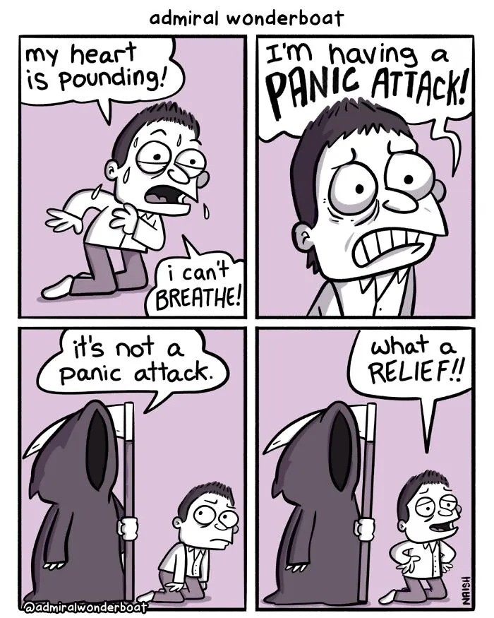 32 New Funny Comics About Life That Occasionally Take A Darkly Humorous Turn By This Artist