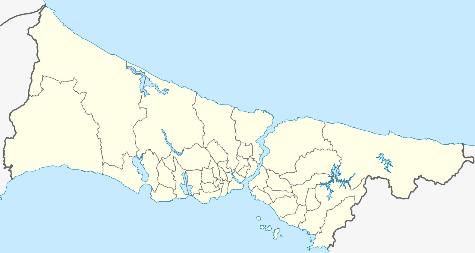 A map highlighting the narrow sea passage connecting the Black Sea with the Sea of Marmara, a high IQ general knowledge test location.