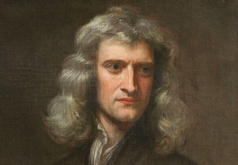 Painting of Isaac Newton, a scientist from the history of physics.