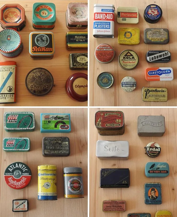 Part Of My Collection Of Old Tins—and These Are Just The Small Ones