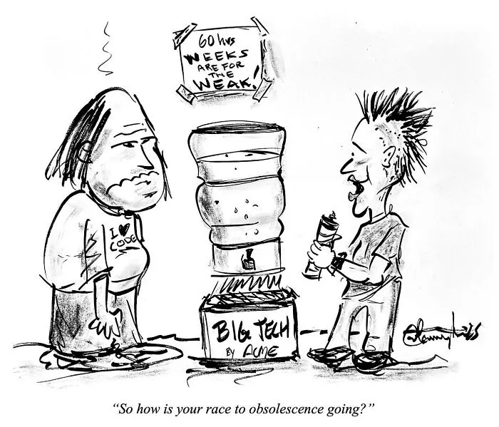 30 Cartoons That Poke Fun At AI, Corporate Culture, Politics, And Other Modern Absurdities