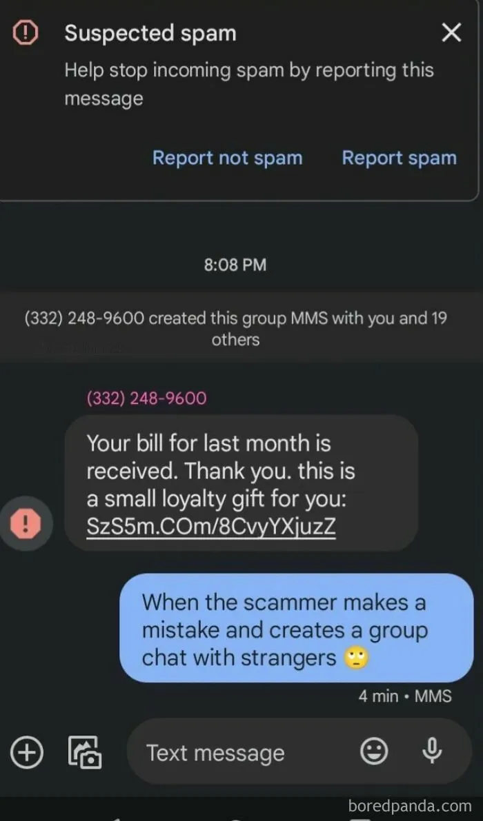 When The Scammer Adds You To A Group Chat 