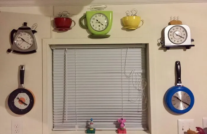 This Is My Collection Of Kitchen Themed Clocks. They Made Me Smile