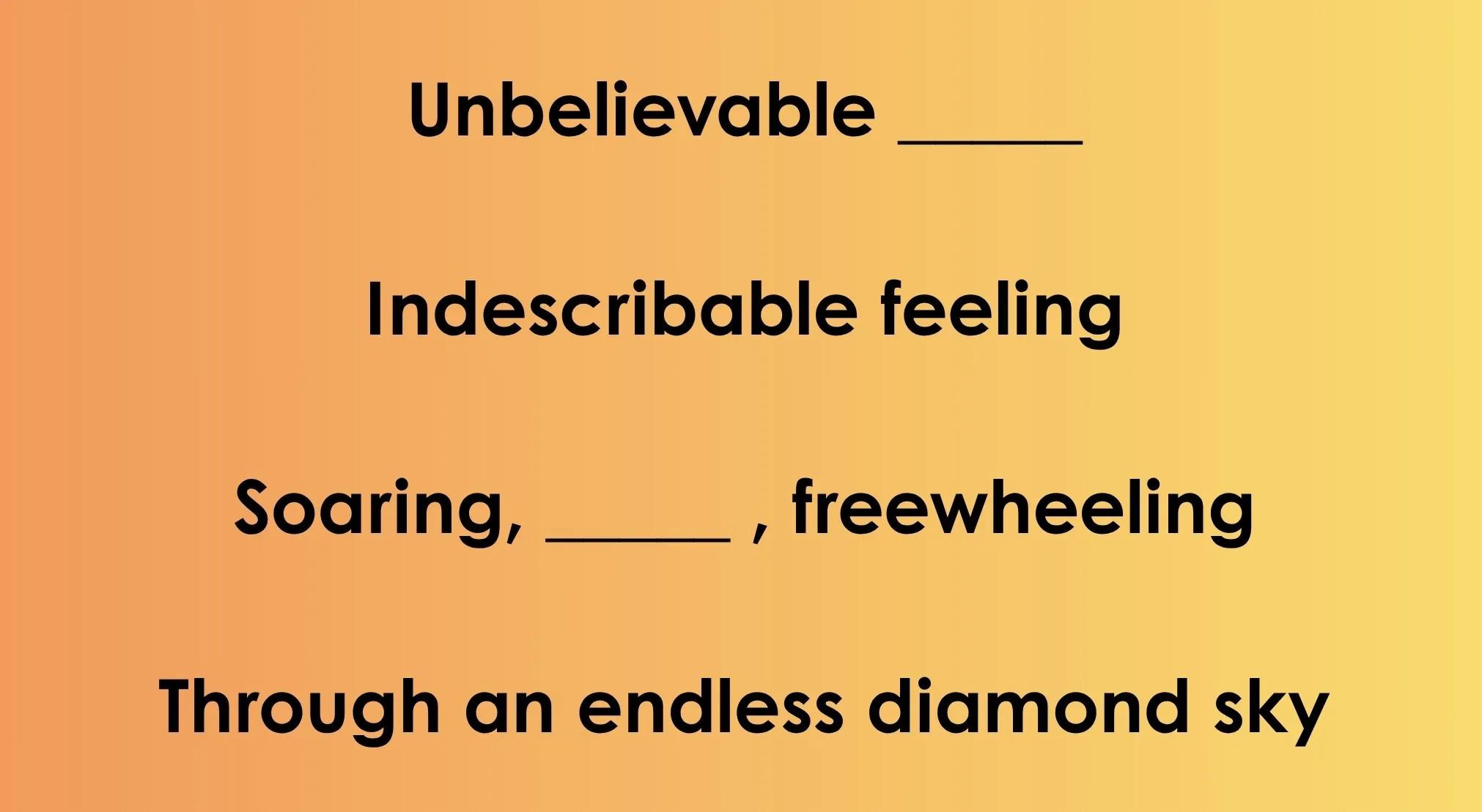 A light purple background displays song lyrics with blanks. This is a game to Guess The Disney Song Lyrics.