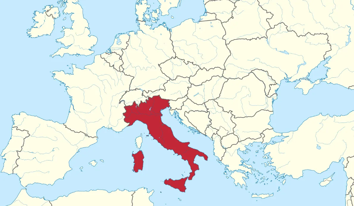 Five Letter General Knowledge Quiz: Map highlighting the outline of a country in Europe.