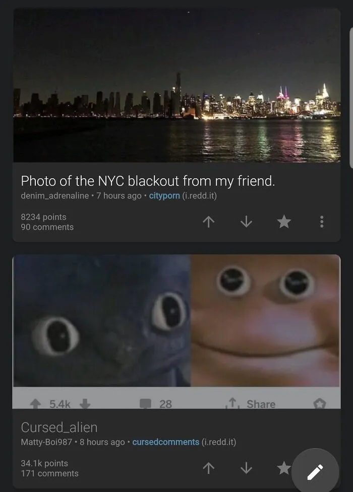 Hilarious ad placement on a Reddit post about the NYC blackout.