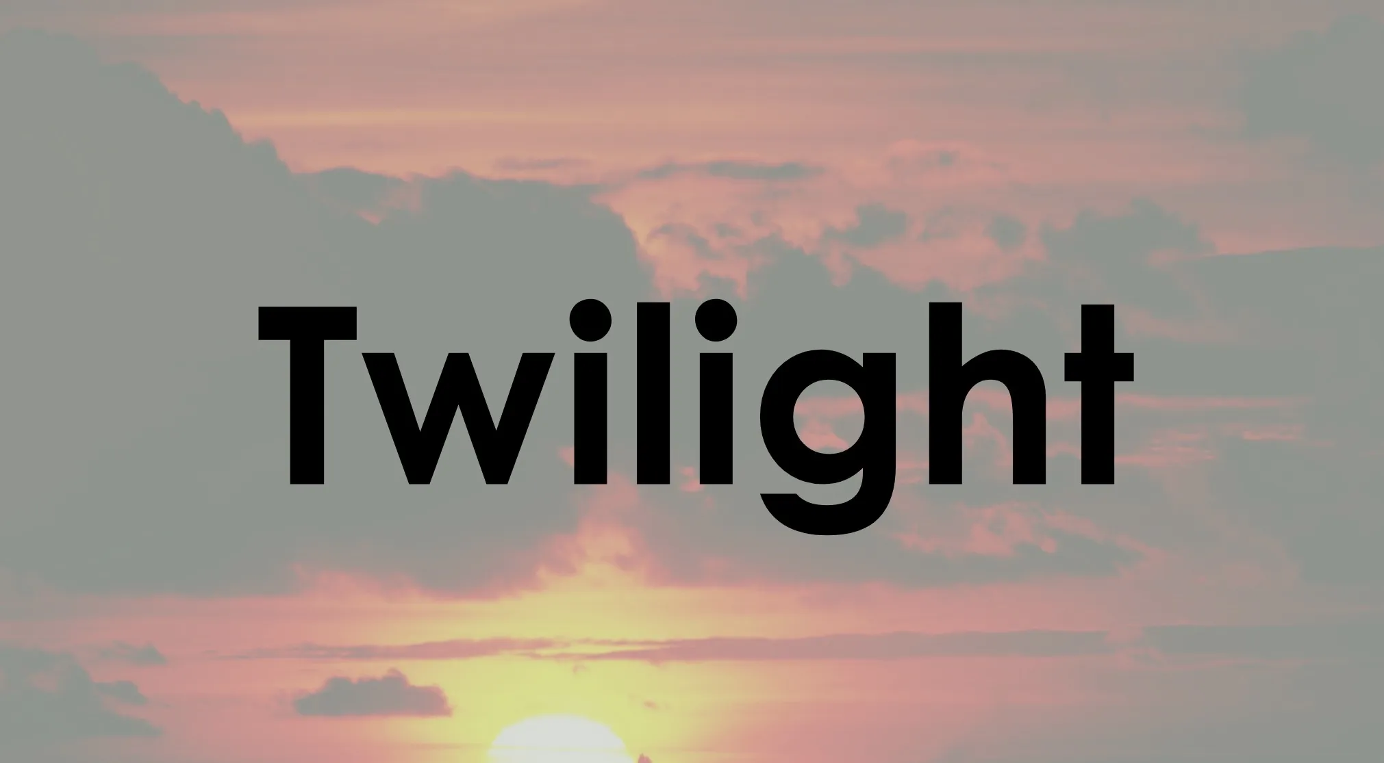 The word Twilight in black text against a blurred sunset with clouds. Guess the book from the original title.