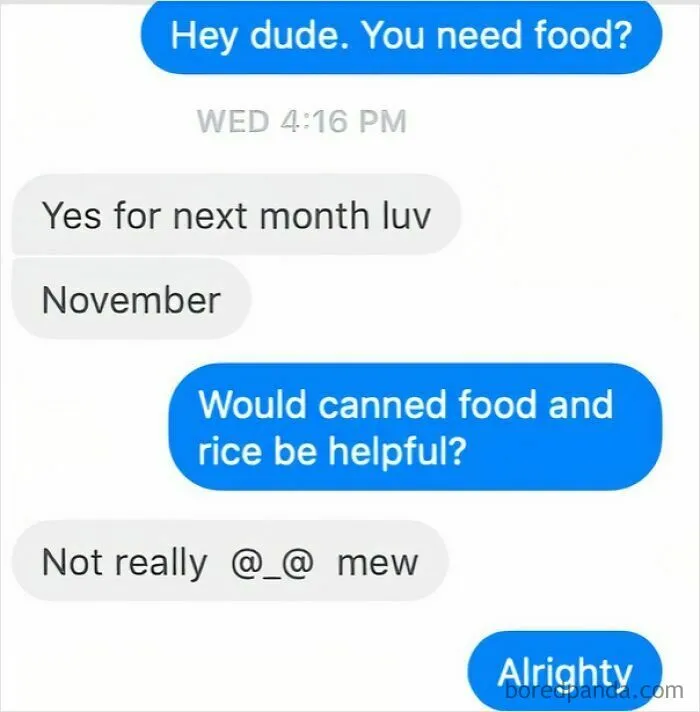 A Fb Friend Said They Couldn't Afford To Eat After Their Boyfriend Moved Out, I Offered To Send Them Food