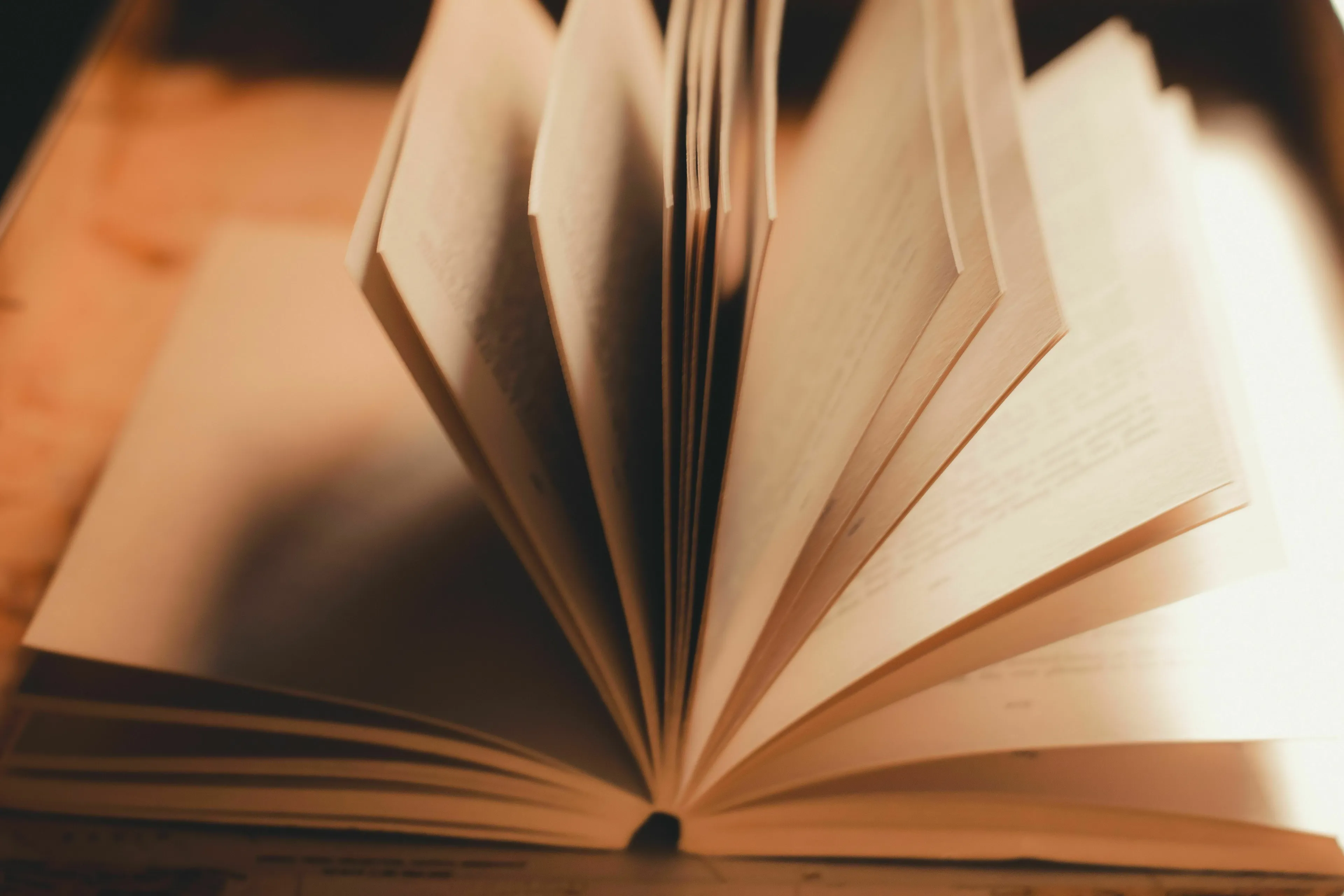 An open book with pages fanned out, symbolizing being between chapters and seeking an angel number.