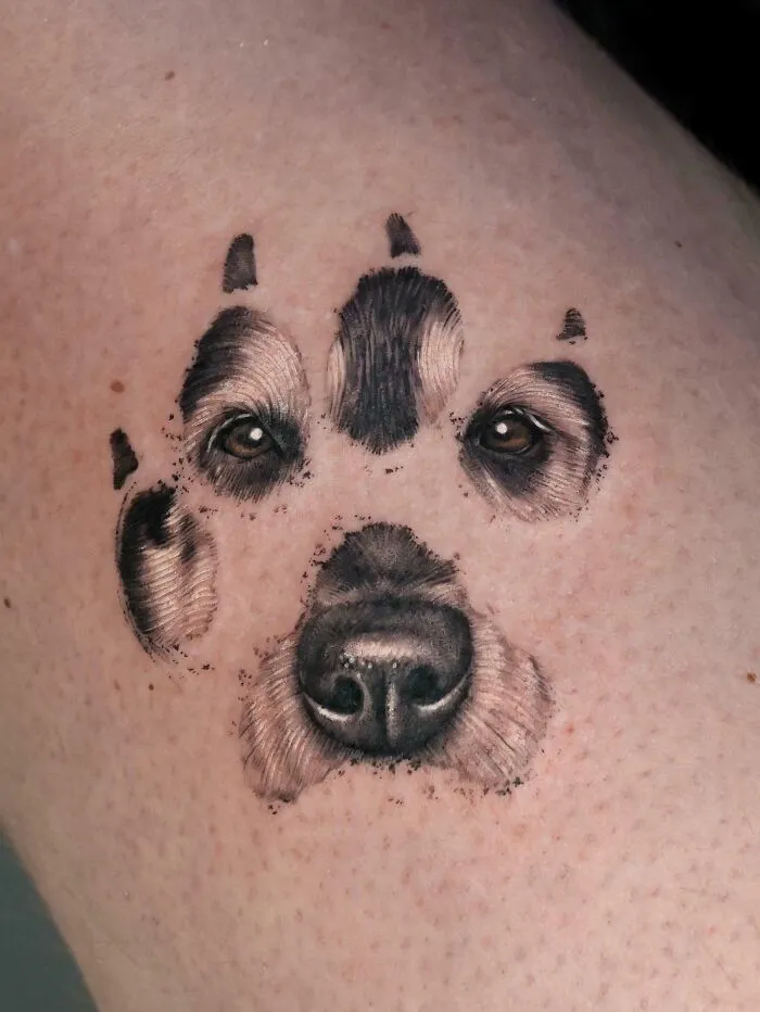 Husband's Dog Memorial Tattoo
