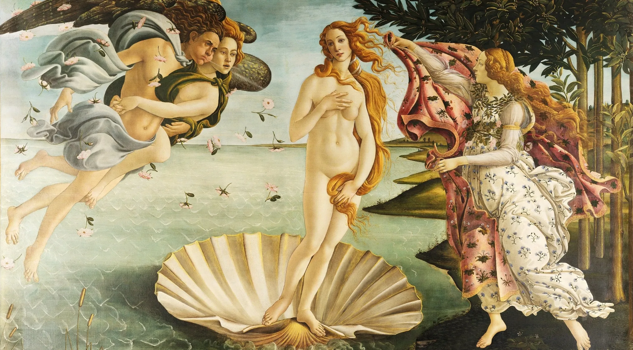 Sandro Botticelli's The Birth of Venus painting, part of a general knowledge pub quiz to complete the painter's name.