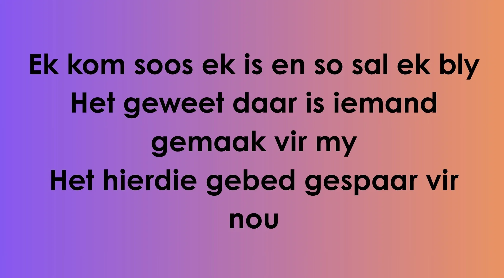 A purple to orange gradient background with black text in an unknown language. Identify the language.