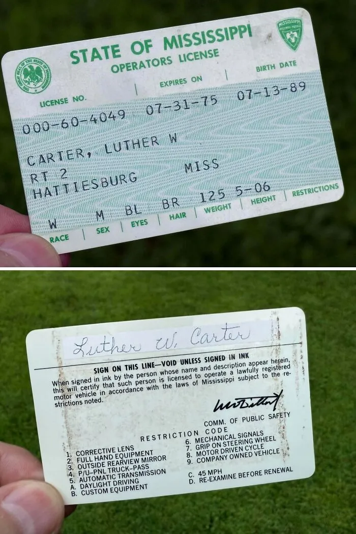 My Grandpappy’s Last Driver’s License: Born In ‘89…that’s *1889*