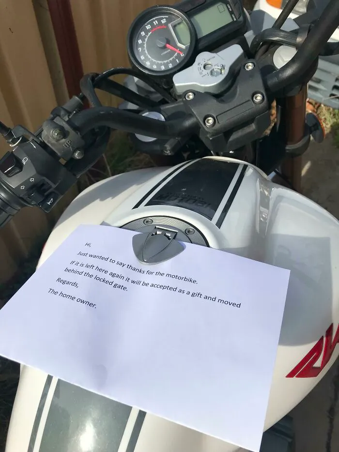 Motorbike Casually Parked In The Driveway