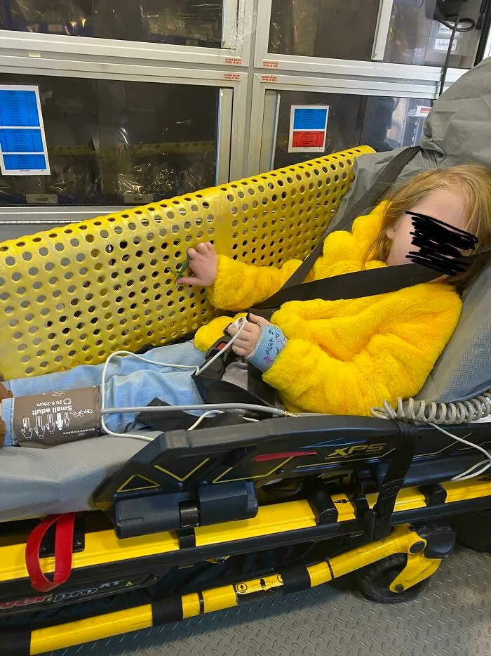 My Kid Got Her Fingers Stuck In A Bench At School And The Bench Rode With Her To The Er. Yes, She Is Alright. Yes, We Kept The Bench Seat