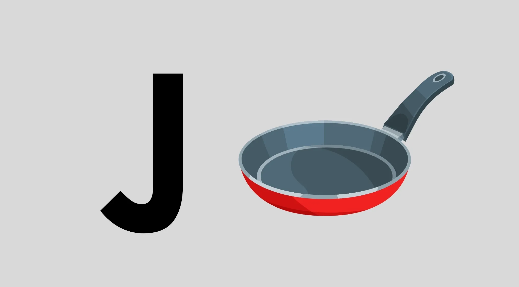 Rebus puzzle showing the letter J and a red frying pan. Guess the country name.
