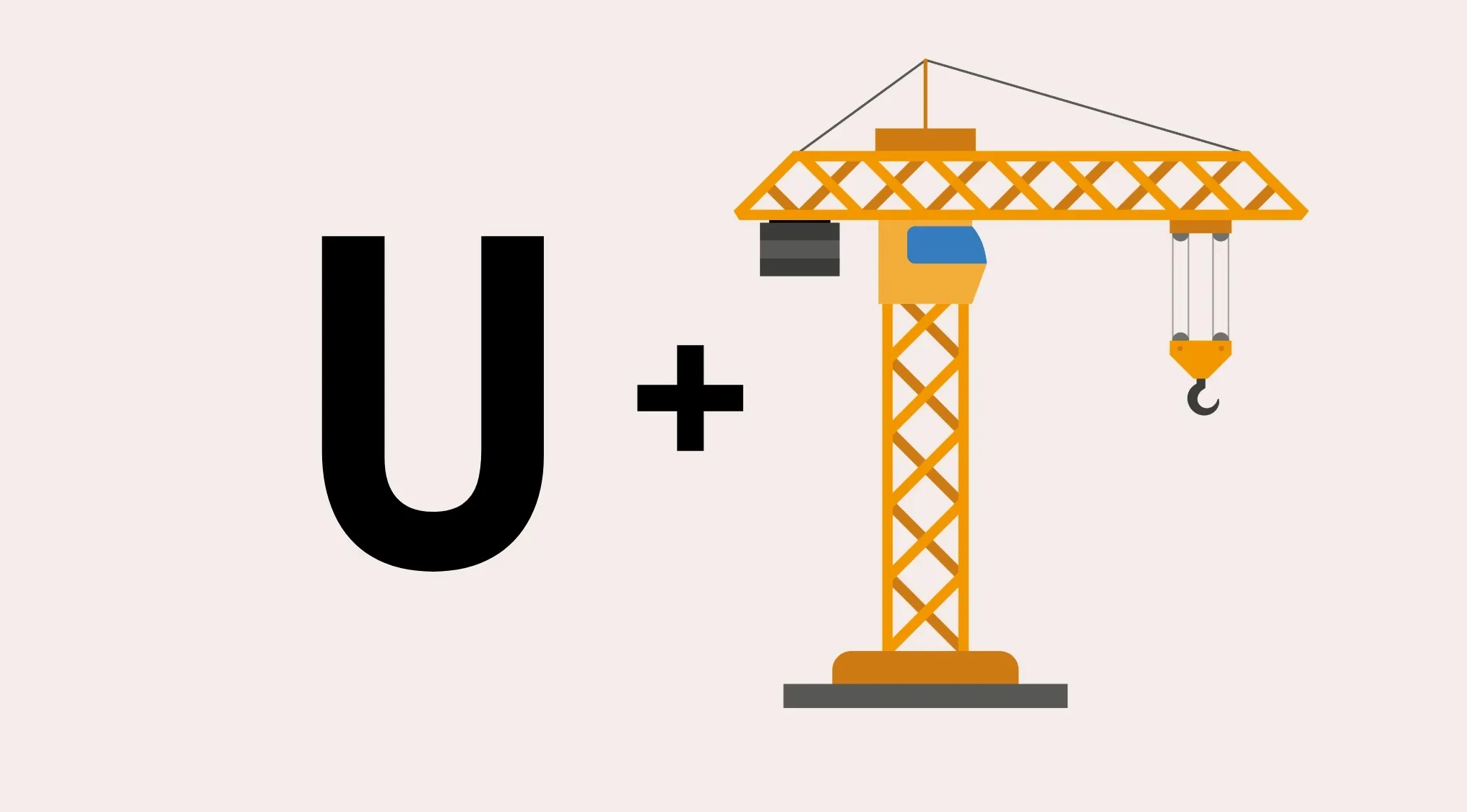 A rebus puzzle with a letter U and a construction crane, challenging viewers to name the country.