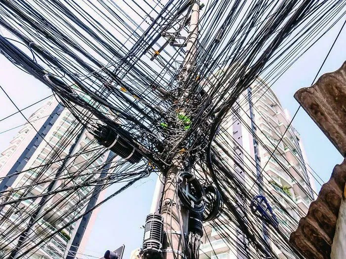 Power, Telephone, And Internet Line Poles In Tatuapé, São Paulo, Brazil