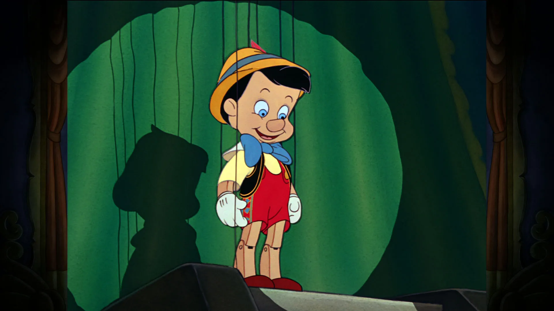 Pinocchio the puppet, representing the act of lying and how it affects his nose.