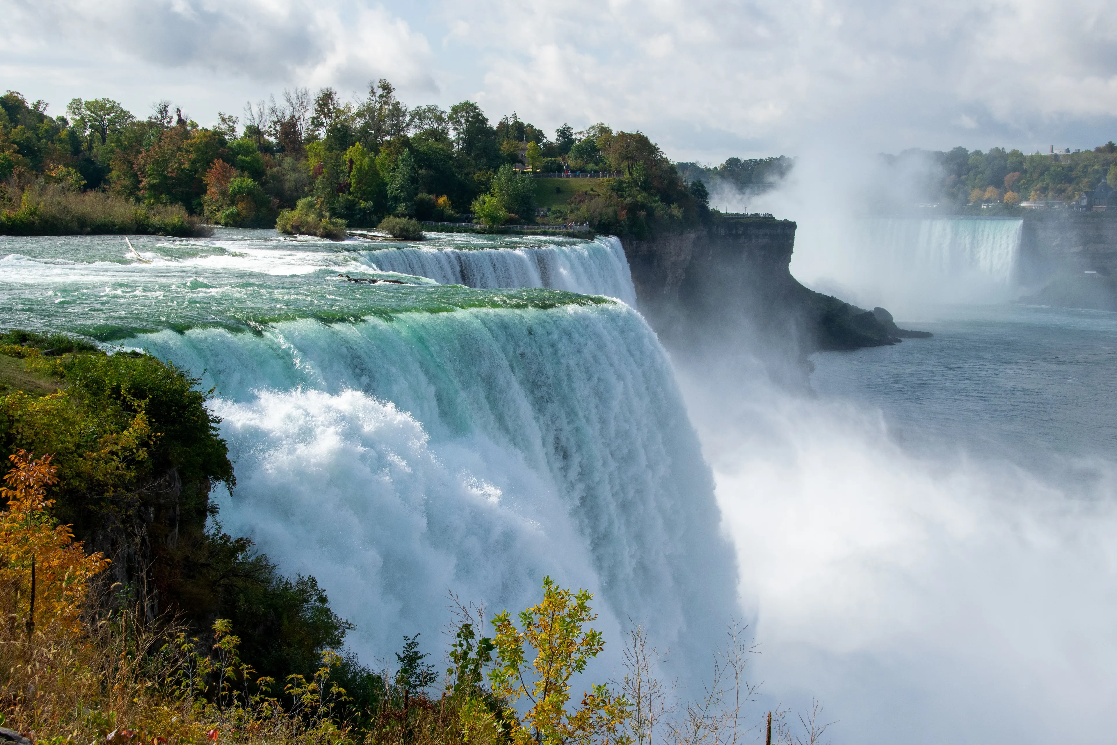 Niagara Falls, a powerful waterfall, a landmark you'd exaggerate visiting.