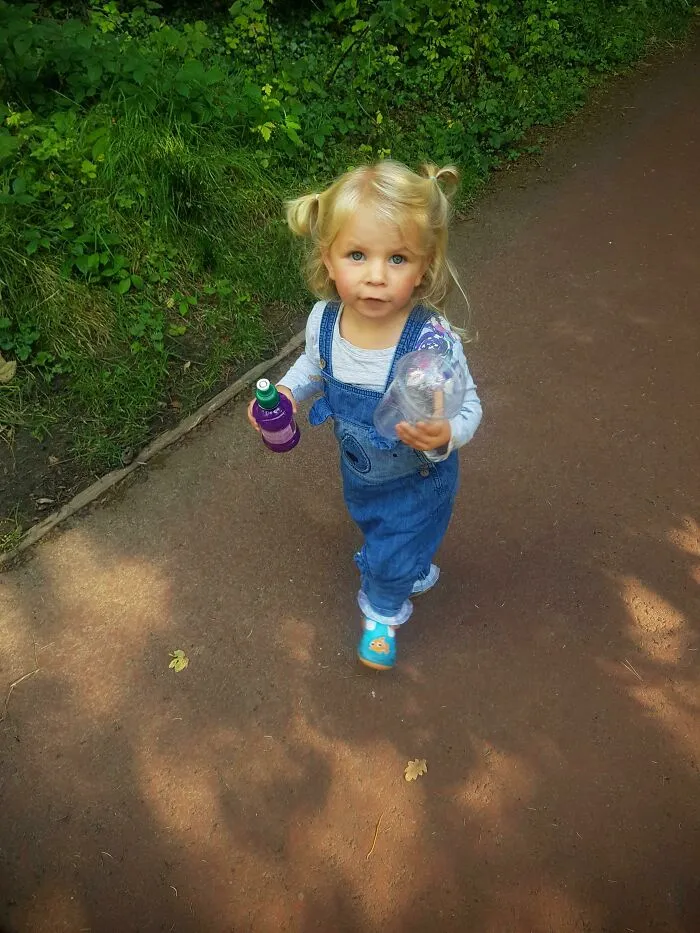 Almost Yelled At Her For Picking Up Random Trash On A Walk Until She Said, "Where's The Bin?"